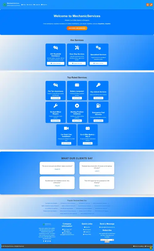 Mechanic Services Website